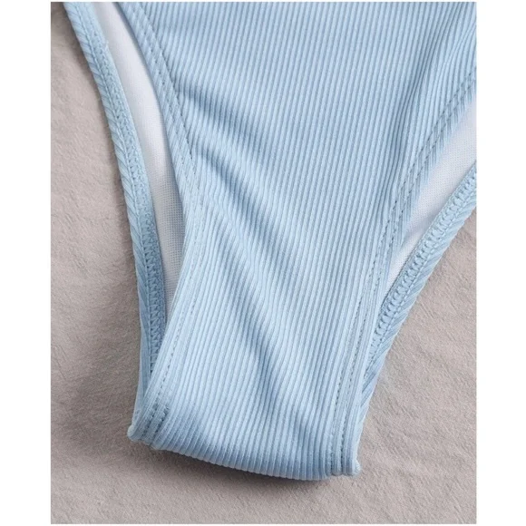 One Shoulder Color Block Monokini One Piece Swim - Picture 4 of 5